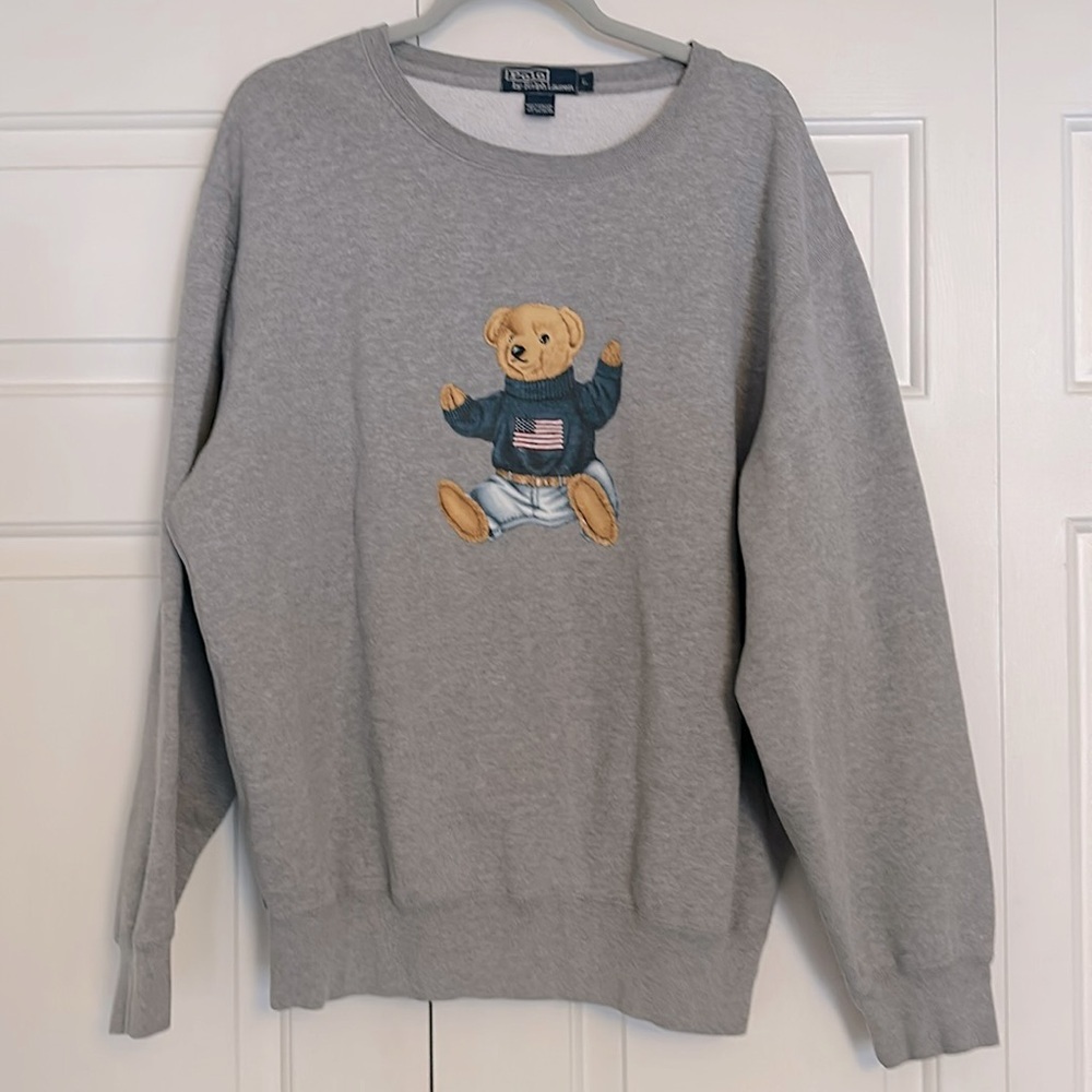 Polo by Ralph Lauren Gray Sweatshirt with Bear Design